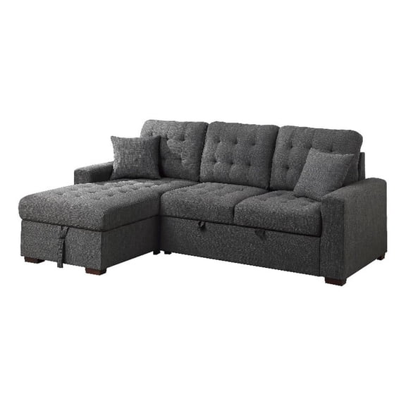 Pemberly Row 2-Piece Fabric Sectional & Left Chaise in Dark Gray