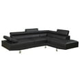 thumbnail image 1 of Pemberly Row 2 Piece Faux Leather Sectional Sofa Set in Black, 1 of 8