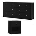 thumbnail image 1 of Pemberly Row 2 Piece Nightstand and Dresser Bedroom Set in Black, 1 of 25