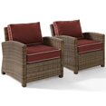 thumbnail image 1 of Pemberly Row 2 Piece Outdoor Wicker Seating Set with Sangria Cushions, 1 of 7
