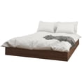 thumbnail image 1 of Pemberly Row 2 Piece Queen Panoramic Panel Platform Bed in Walnut, 1 of 6