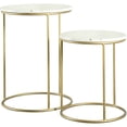 thumbnail image 1 of Pemberly Row 2 Piece Round Marble Top Nesting Tables in White and Gold, 1 of 2