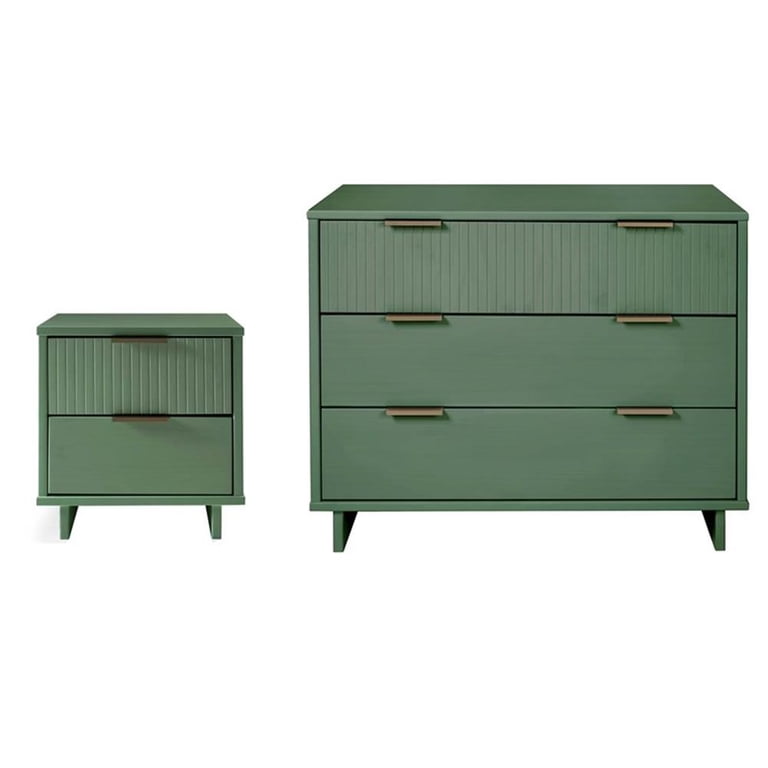Pemberly Row 2-Piece Standard Dresser and Nightstand Set - Wood