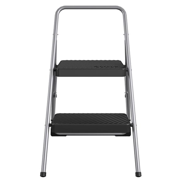 Pemberly Row 2-Step Household Folding Step Stool ANSI Type 3 in Platinum