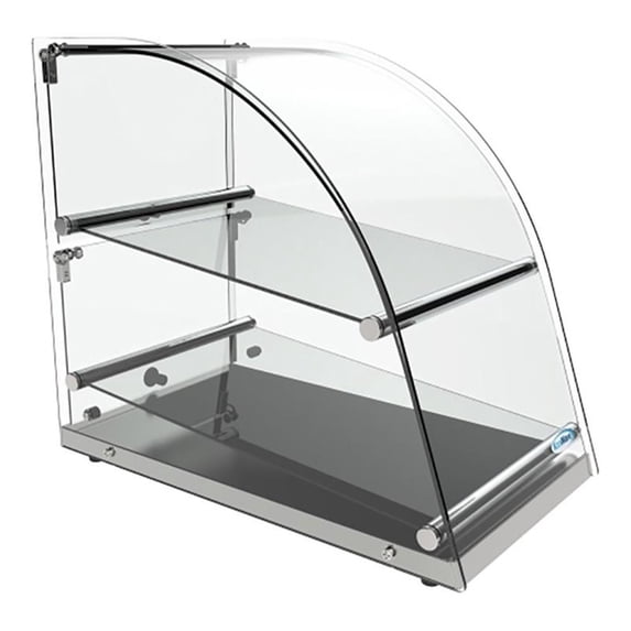 Pemberly Row 2-Tier Glass/Stainless Steel Countertop Bakery Display Case - Clear