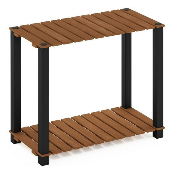 Pemberly Row 2-Tier Turn-N-Tube Indoor Outdoor Plant Shelf Natural/Black