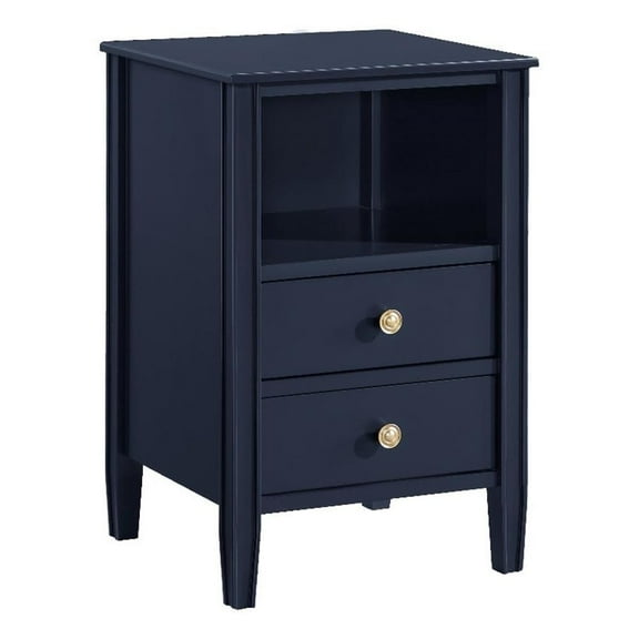 Pemberly Row 2-drawer Midnight Blue Painted Storage Nightstand