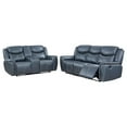 thumbnail image 1 of Pemberly Row 2-piece Faux Leather Upholstered Motion Reclining Sofa Set Blue, 1 of 20