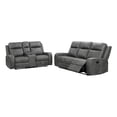 thumbnail image 1 of Pemberly Row 2-piece Faux Leather Upholstered Motion Reclining Sofa Set Gray, 1 of 17