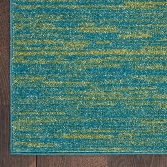 Pemberly Row 2' x 4' Blue Green Fabric Outdoor Area Rug (2' x 4')