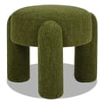 thumbnail image 1 of Pemberly Row 20.5" Round Fully Upholstered Ottoman Moss Green Boucle, 1 of 5
