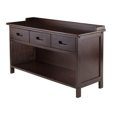Pemberly Row 20.67" 3-Drawer Solid Wood Bench with Storage in Antique Walnut
