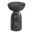 thumbnail image 1 of Pemberly Row 20"H Transitional Marble Concrete Stone Side Table in Black, 1 of 6