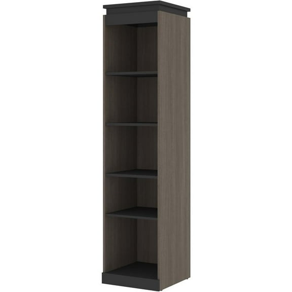 Pemberly Row 20" Narrow Shelving Unit in Bark Gray and Graphite