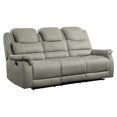 thumbnail image 1 of Pemberly Row Transitional Microfiber Double Reclining Sofa in Gray, 1 of 6