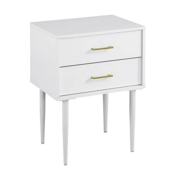 Pemberly Row 20" Two-Drawer Side Table in White