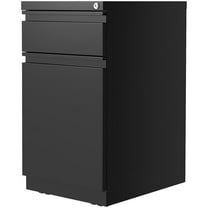 Pemberly Row 20"D Mobile Pedestal Filing Cabinet 2 Drawer in Metal Black