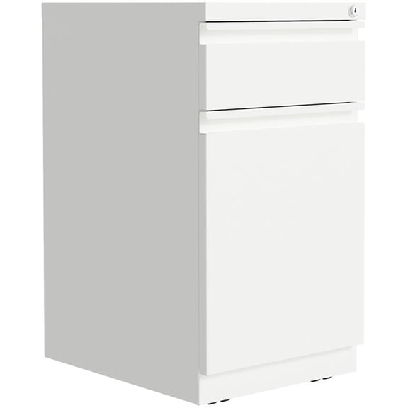 Pemberly Row 20"D Mobile Pedestal Filing Cabinet 2 Drawer in Metal White