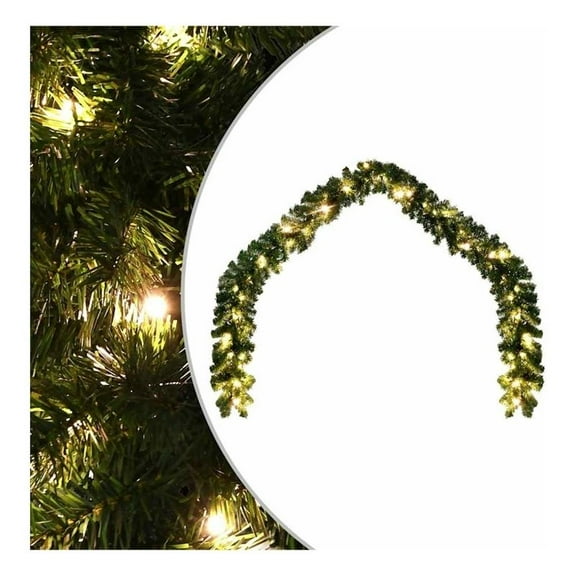 Pemberly Row 20m Artificial Greenery Decorative Inlays Garland in Green