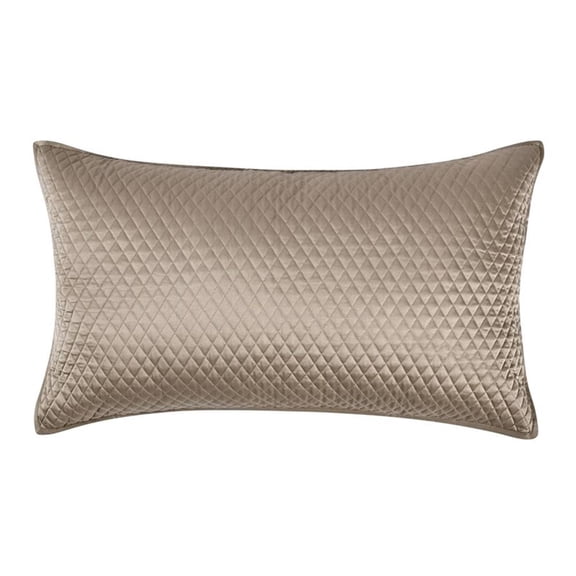 Pemberly Row 20x36" Diamond Matte Poly Sateen Fabric King Sham in Natural