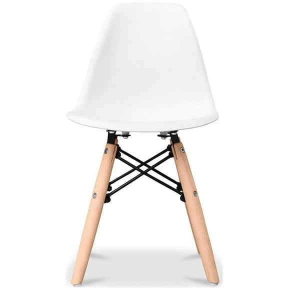 Pemberly Row 21.75" Plastic and Wood Kids Playroom Chair in White