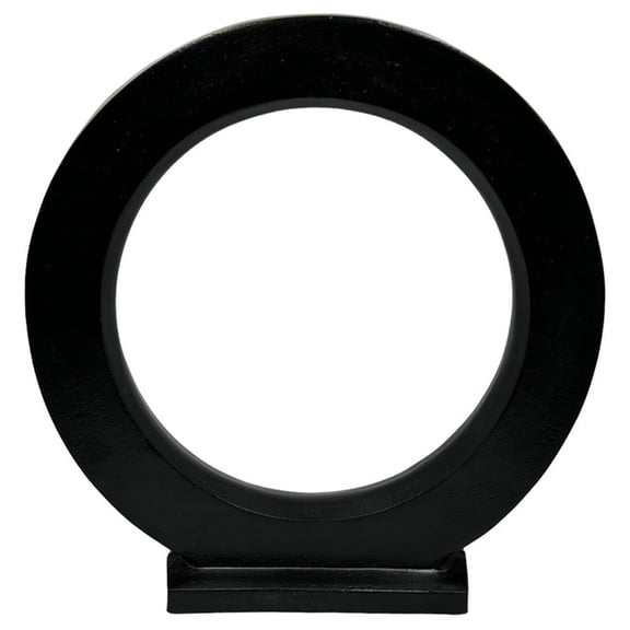 Pemberly Row 21" Decorative Handmade Aluminum Modern Round Sculpture in Black