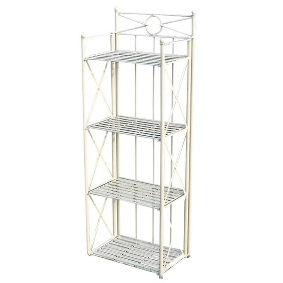 Pemberly Row 22" 4 Tier Iron Bakers Rack in White