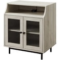 thumbnail image 1 of Pemberly Row 22" Fluted Glass 2-Door Bedroom Nightstand with USB in Birch, 1 of 4