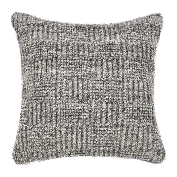 Pemberly Row 22" Recycled Plastic Fabric Throw Pillow in Gray