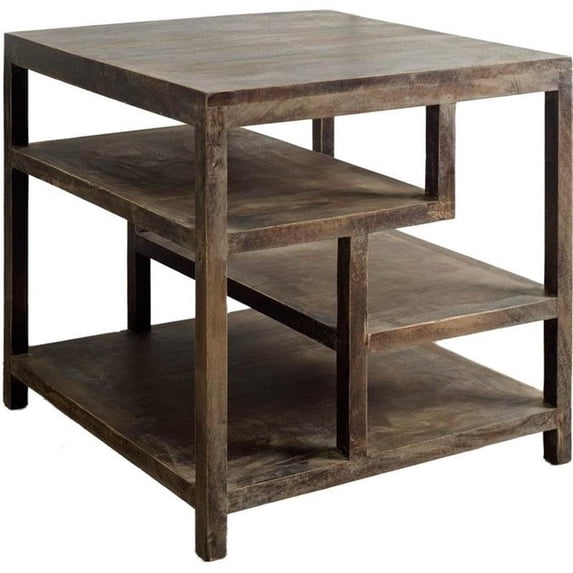 Pemberly Row 22"x22." Square Top Brown Wooden End Table (Set of 2)