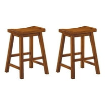 Pemberly Row 23.5" Contemporary Solid Wood Counter Stool in Oak (Set of 2)