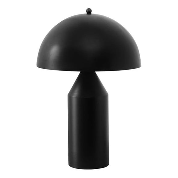 Pemberly Row 23" Black Metal Mushroom Dome Table Lamp with Rocker Switch