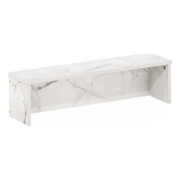 Pemberly Row 23-Inch Kitchen Counter Stackable Organizer Shelf in Marble White