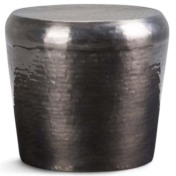 Pemberly Row 23 Inch Wide Metal Accent Table in Antique Silver Finish