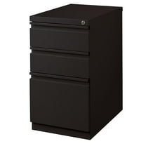 Pemberly Row 23"D Mobile Pedestal 3-Drawer Filing Cabinet Box/Box/File in Black