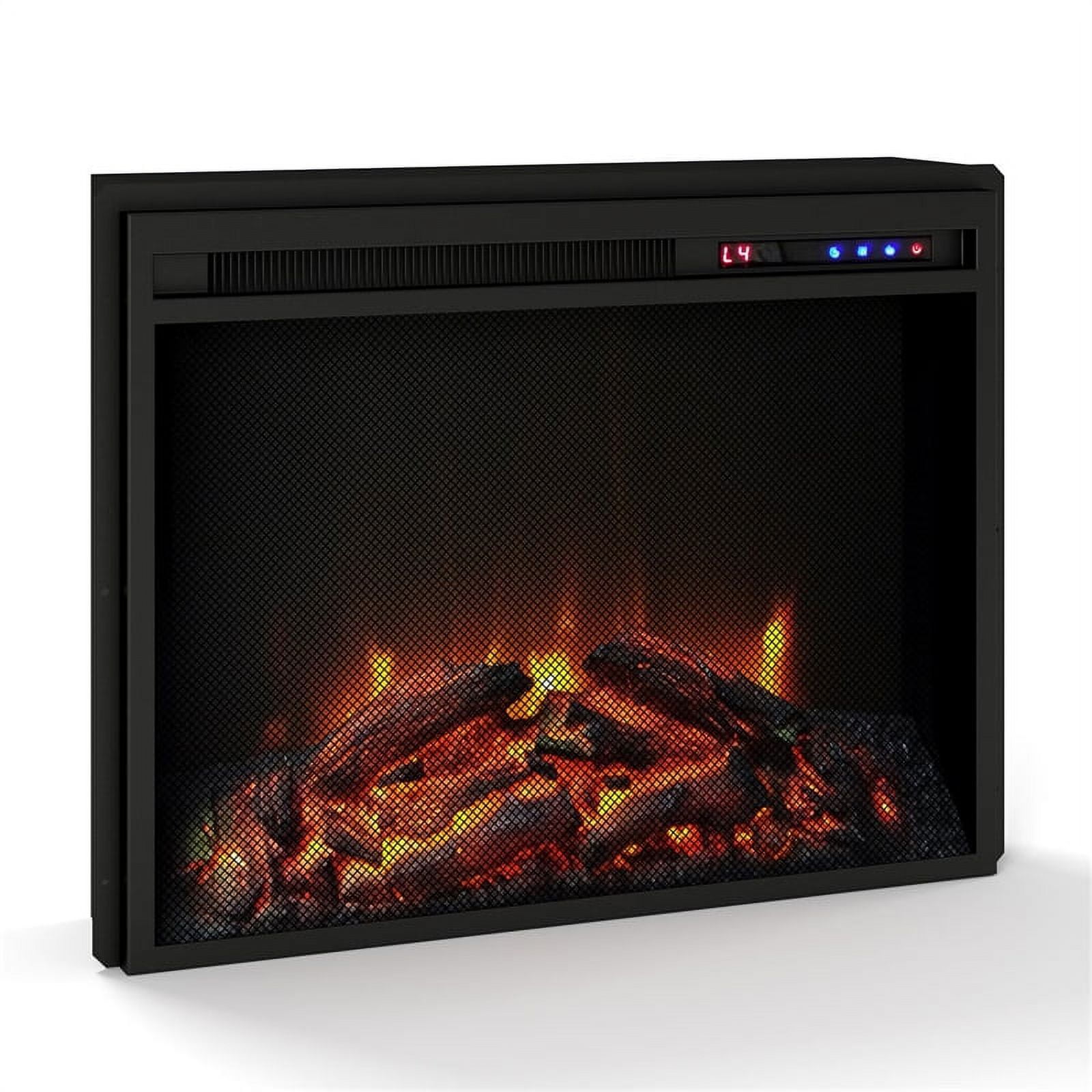 Pemberly Row 23 x 14 Electric Fireplace Insert with Mesh Front in Black -  Walmart.com