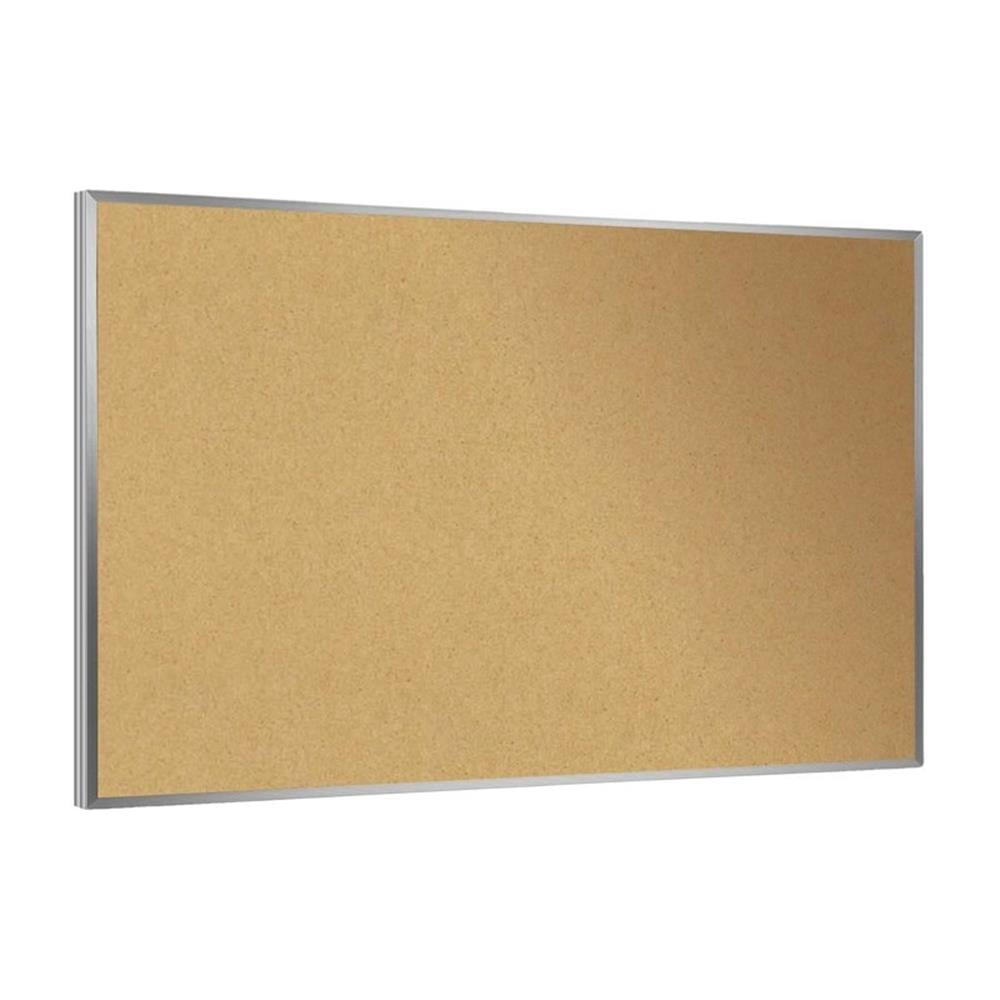 Pemberly Row 24.0" x 36.0" Silver Aluminum Frame Natural Cork Bulletin Board