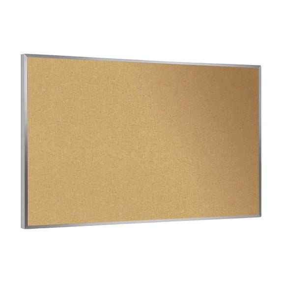 Pemberly Row 24.0" x 36.0" Silver Aluminum Frame Natural Cork Bulletin Board