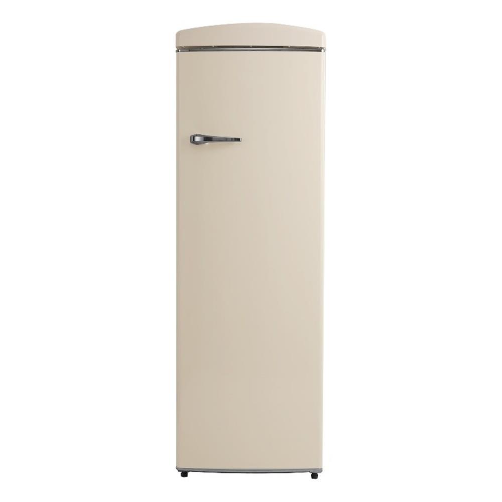Pemberly Row 24" 11 cu. ft. Classic Retro Single Door Refrigerator in Cream