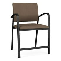 Pemberly Row 24.5" Polyurethane Reception Wide Hip Chair in Brown/Black