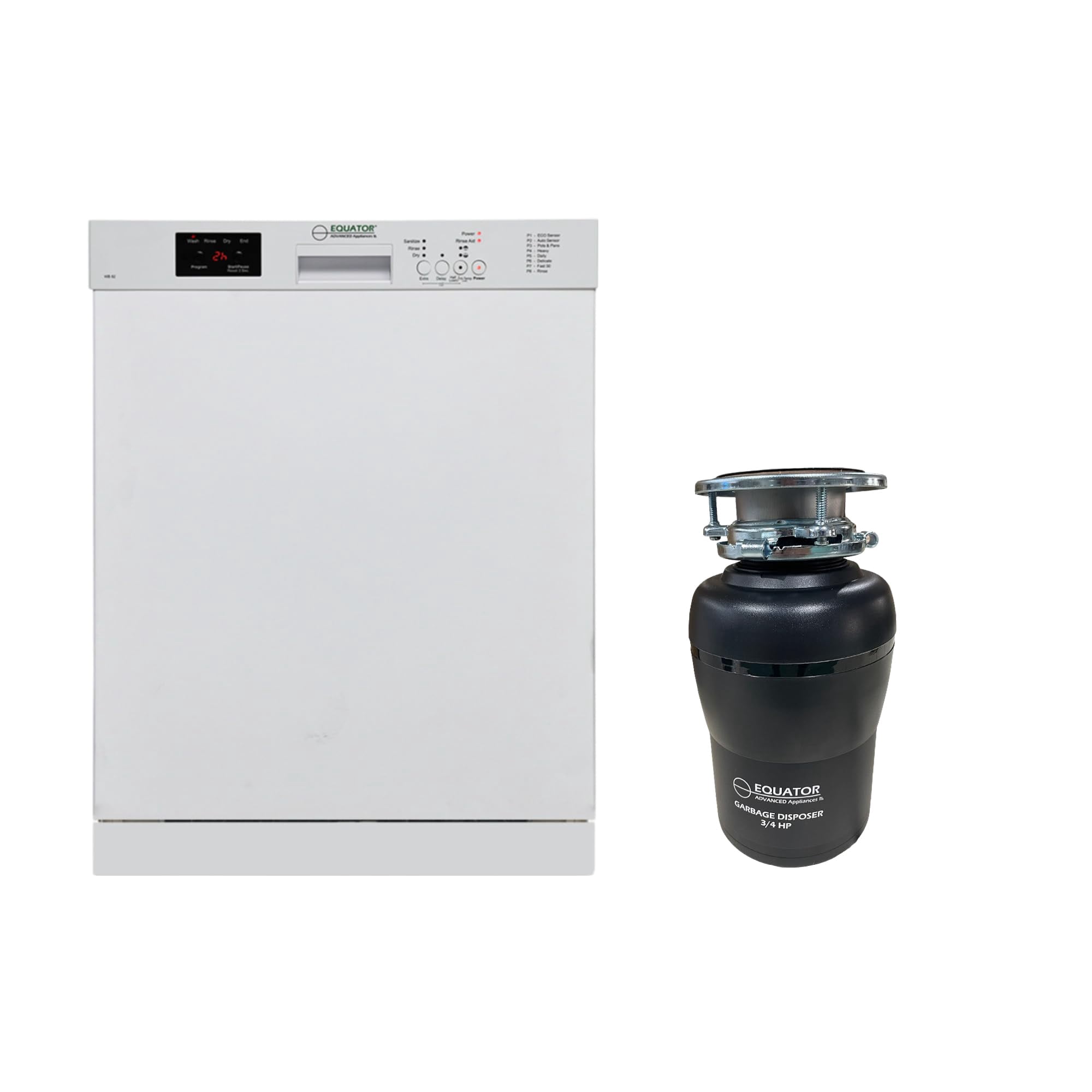 Pemberly Row 24" Dishwasher 14 Place & 3/4 HP Garbage Disposer 51dB 110V