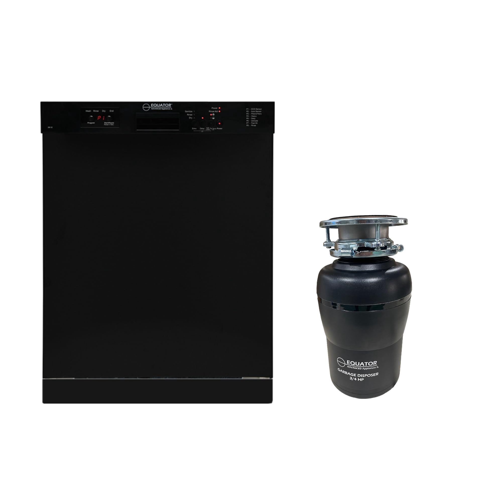 Pemberly Row 24" Dishwasher 14 Place & 3/4 HP Garbage Disposer 51dB 110V
