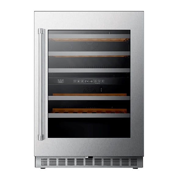 Pemberly Row 24" Dual Zone 52-Wine Bottles Wine Cooler in Stainless Steel