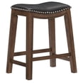 thumbnail image 1 of Pemberley Row Faux Leather Black Counter Stool Rectangular Nailhead Trim 24" Unassembled, 1 of 5