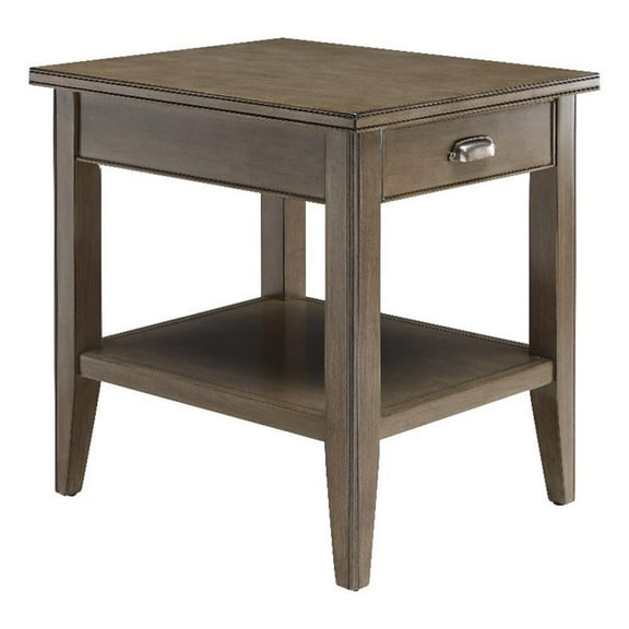 Pemberly Row 24"H End Table with Drawer and Display Shelf in Gray