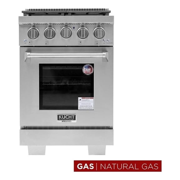 Pemberly Row 24" Natural Gas Range in Stainless Steel with True Simmer Burners