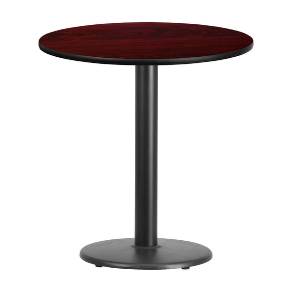 Pemberly Row 24" Round Restaurant Dining Table in Black Mahogany