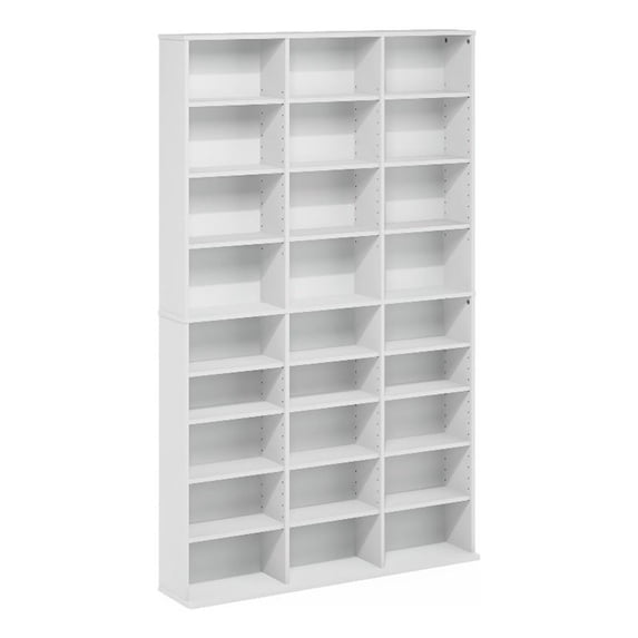 Pemberley Row Composite Wood White Media Storage Tower Rectangular ...