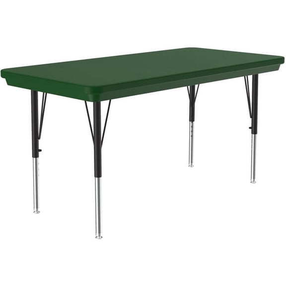 Pemberly Row 24"W x 48"D Contemporary Plastic & Metal Activity Table in Green