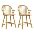 thumbnail image 1 of Pemberly Row 24" Windsor Wood Barstools/Arms in Oak (Set of 2), 1 of 5